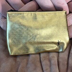 YSL Beaute Gold Metallic Makeup Bag